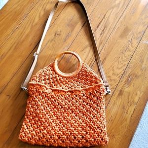 Orange Crocheted Handbag